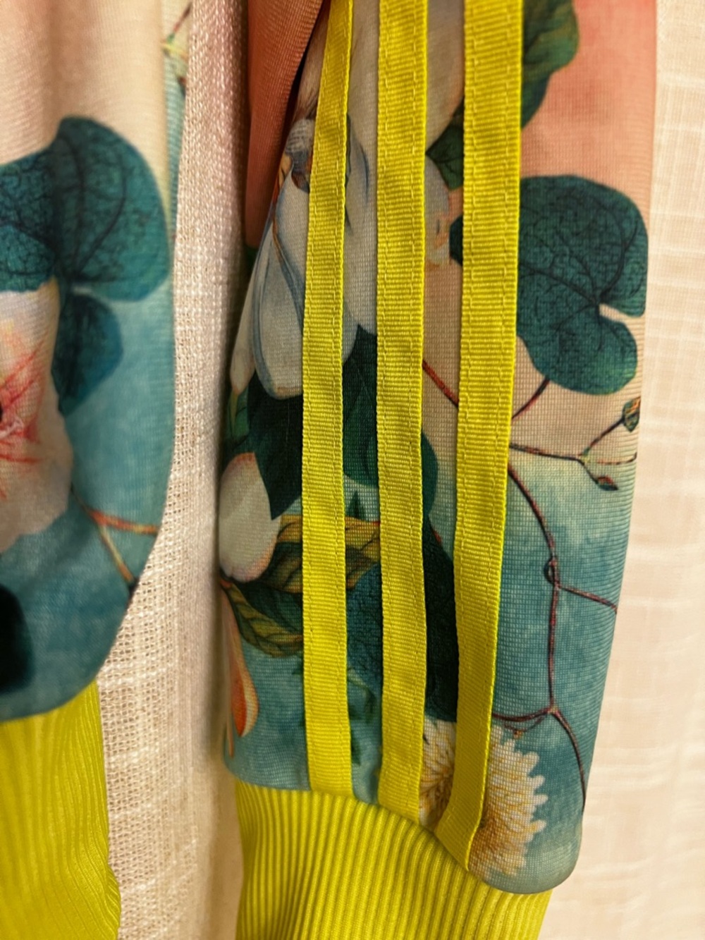 Adidas X Farm Rio Firebird Neon Floralina Track Rare Jacket Size 8 USA or 12 UK. - Picture 5 of 12